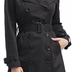 Kimi and Kai water-resistant Double-Breasted hooded Trench Coat